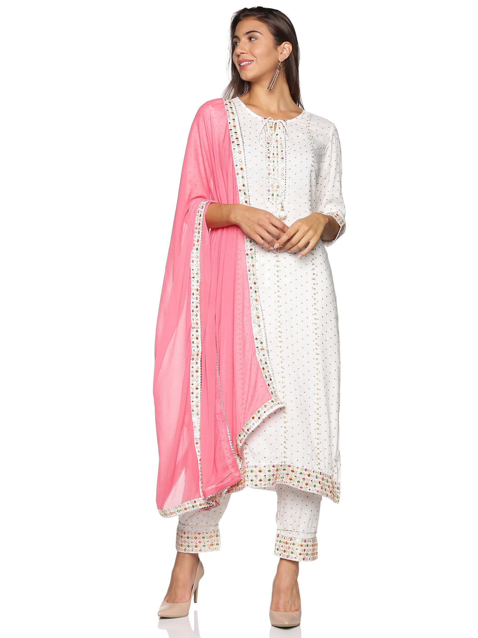 Kurti 3PC Cream