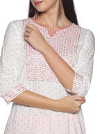 Single Kurti Pink & Cream