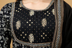 Kurti 2PC Anarkali Set - Black Ryon Fabric