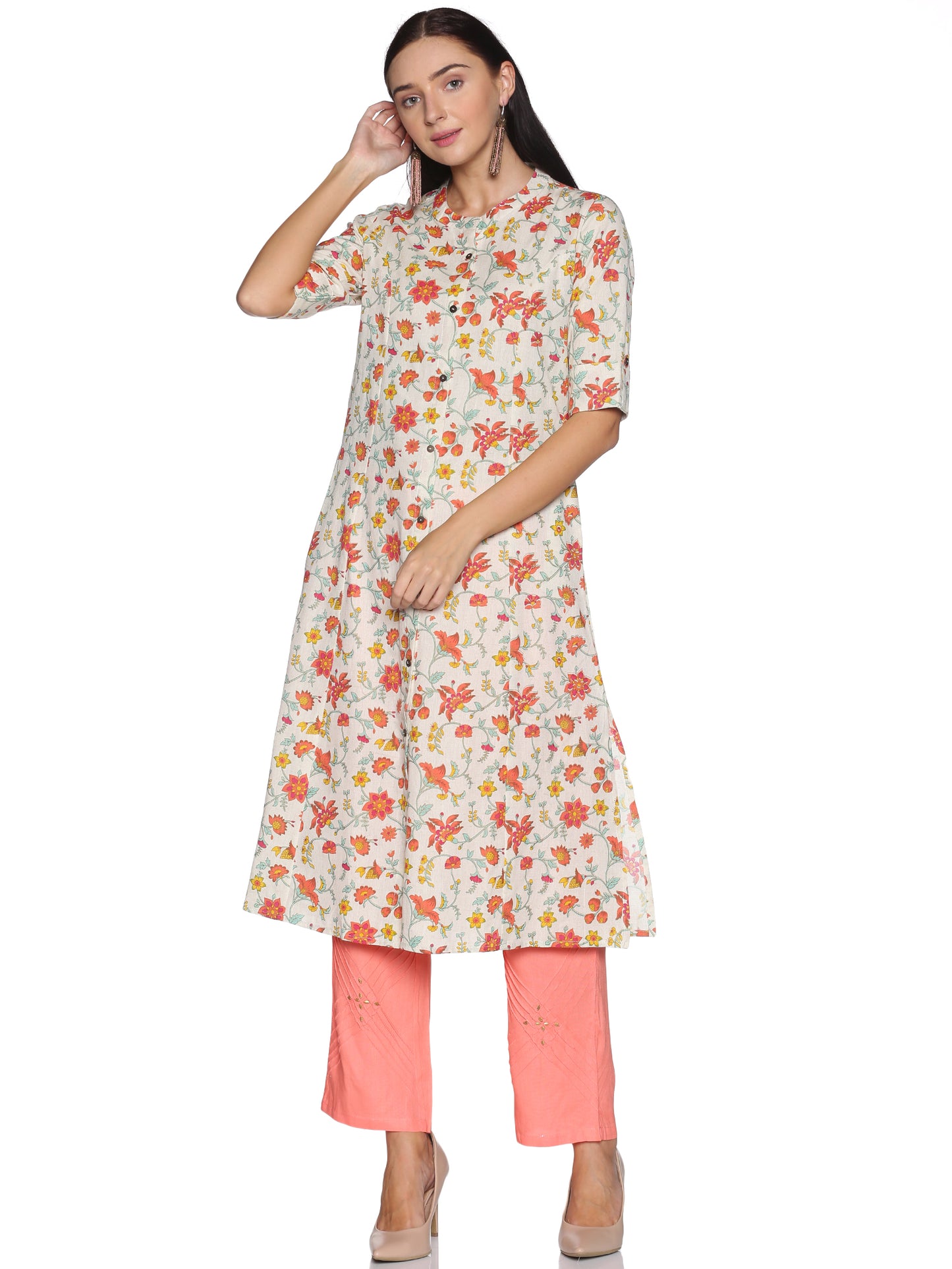 Single Kurti Cream Aline