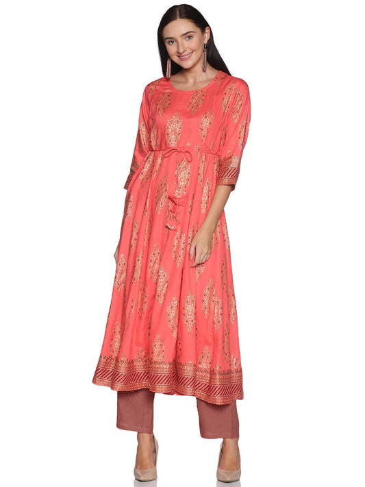 Single Kurti Peach Dark