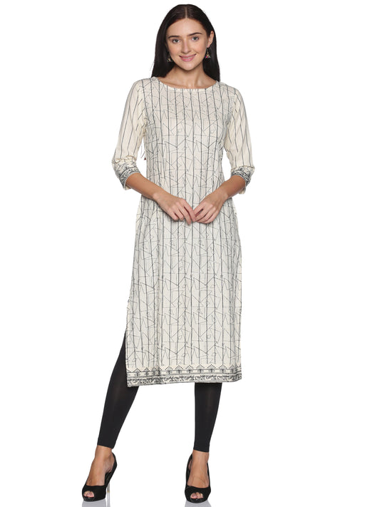 Single Kurti Cream & Black