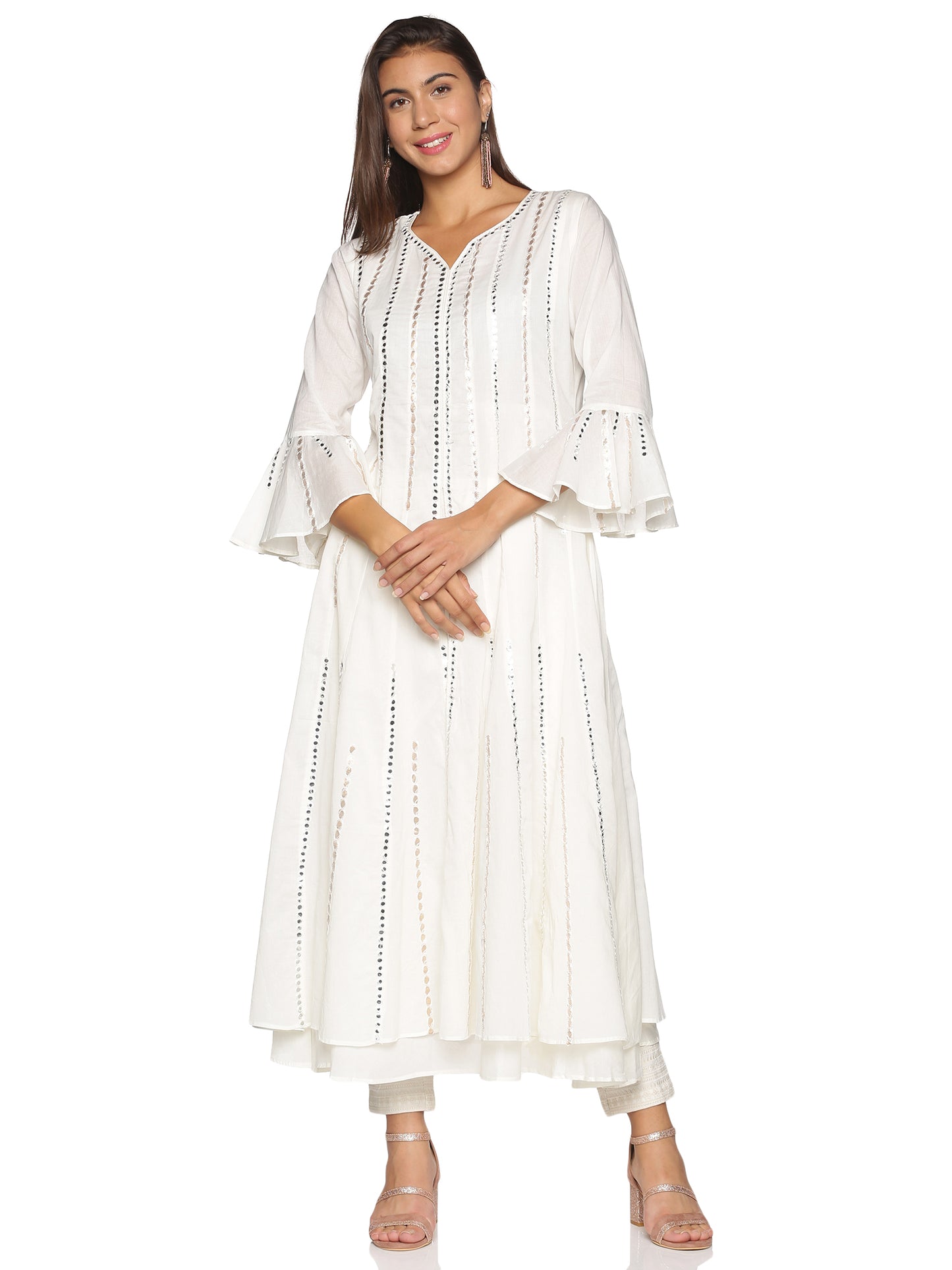 Single Kurti Long White