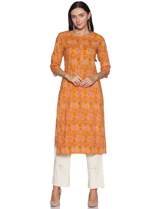 Single Kurti Yellow & Pink