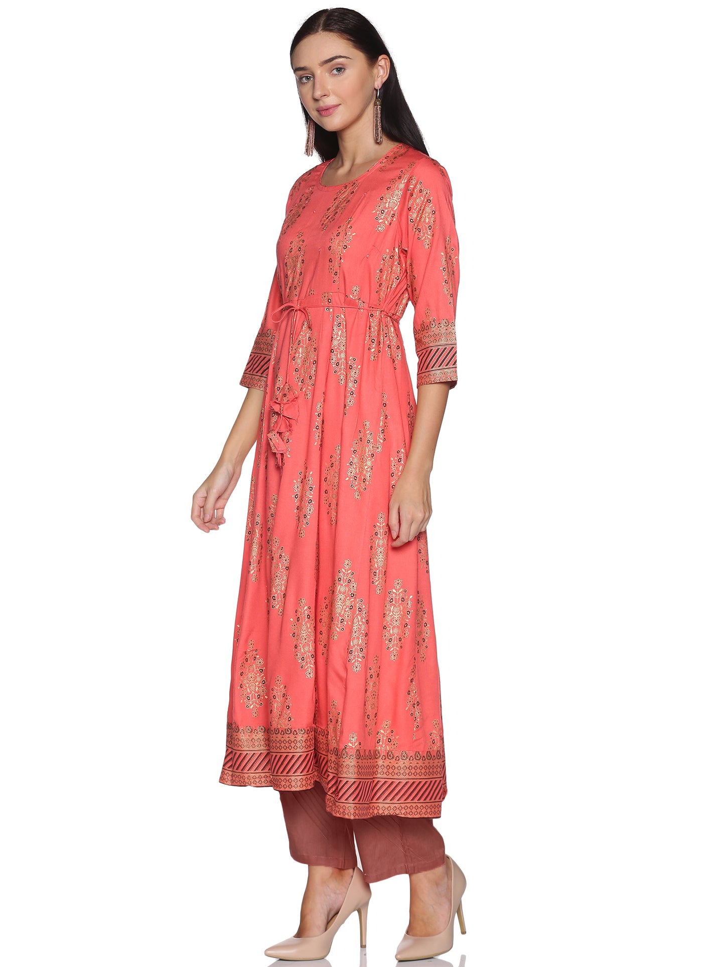 Single Kurti Peach Dark