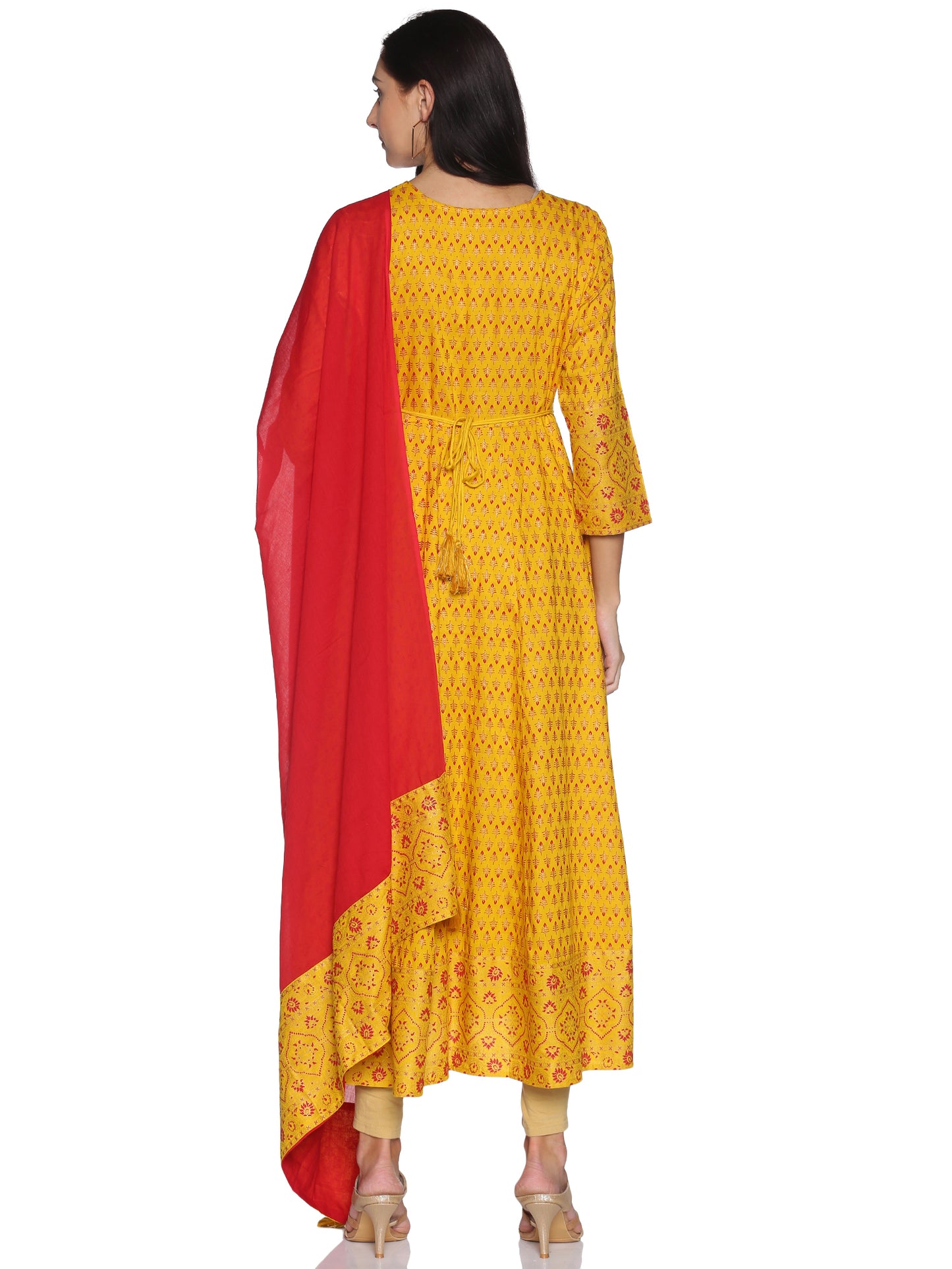 Kurti 2PC Yellow & Red