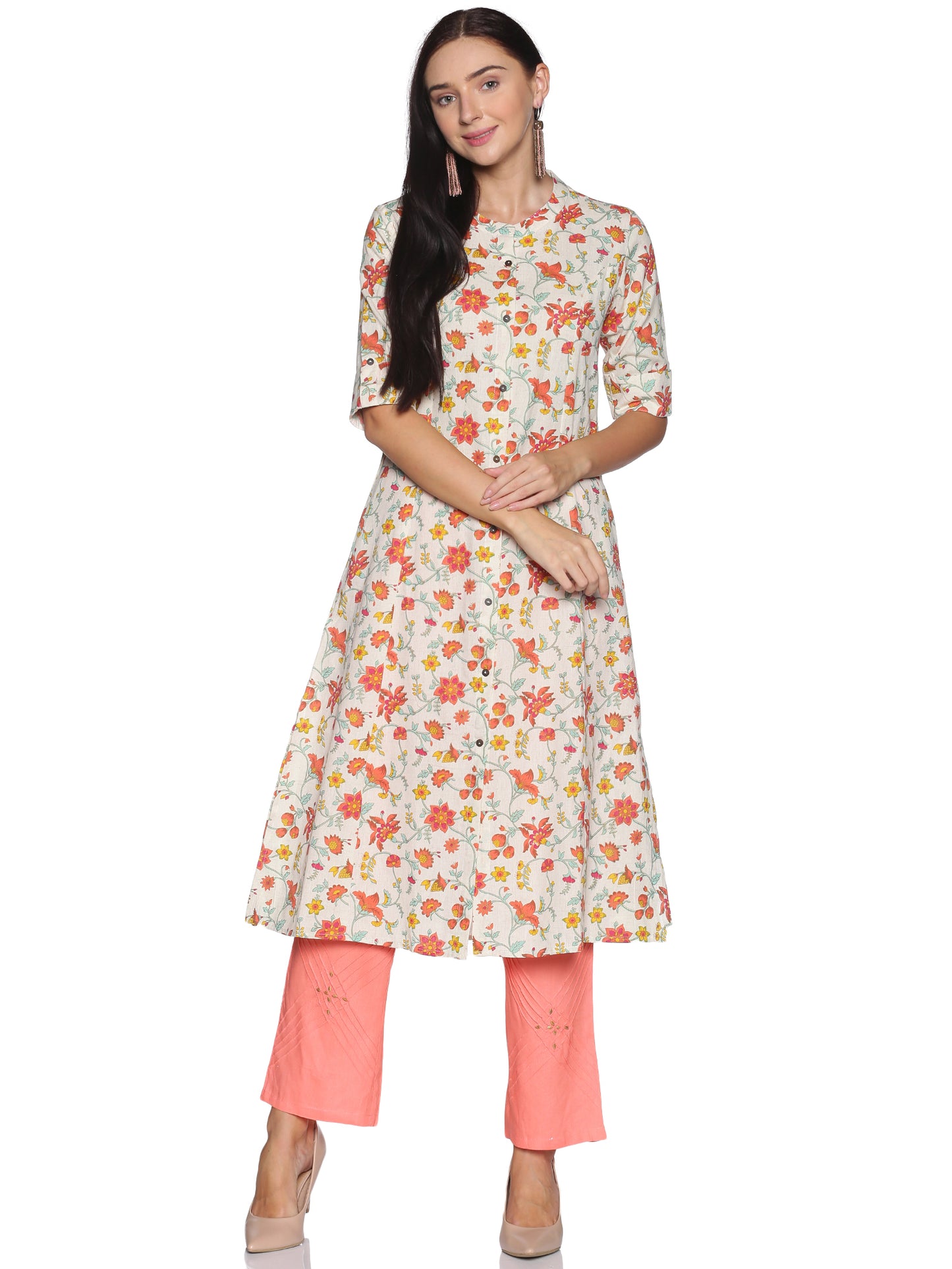 Single Kurti Cream Aline