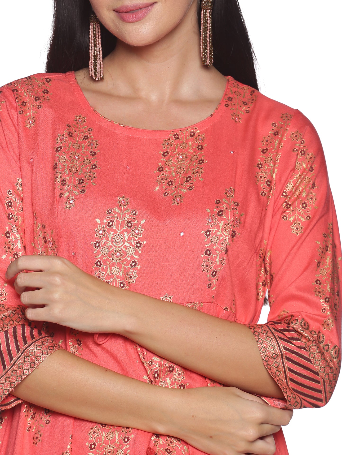 Single Kurti Peach Dark