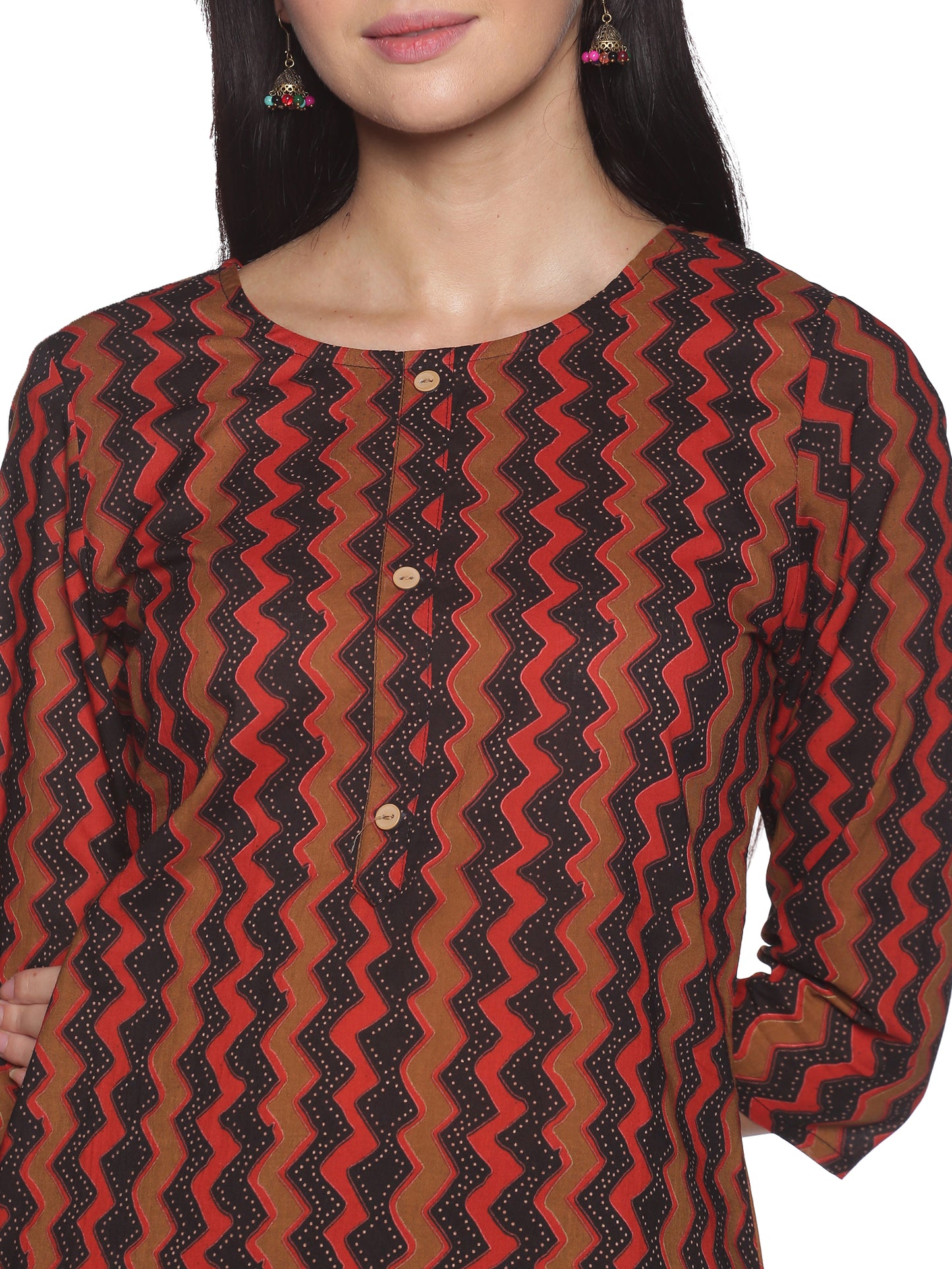 Single Kurti Brown & Black