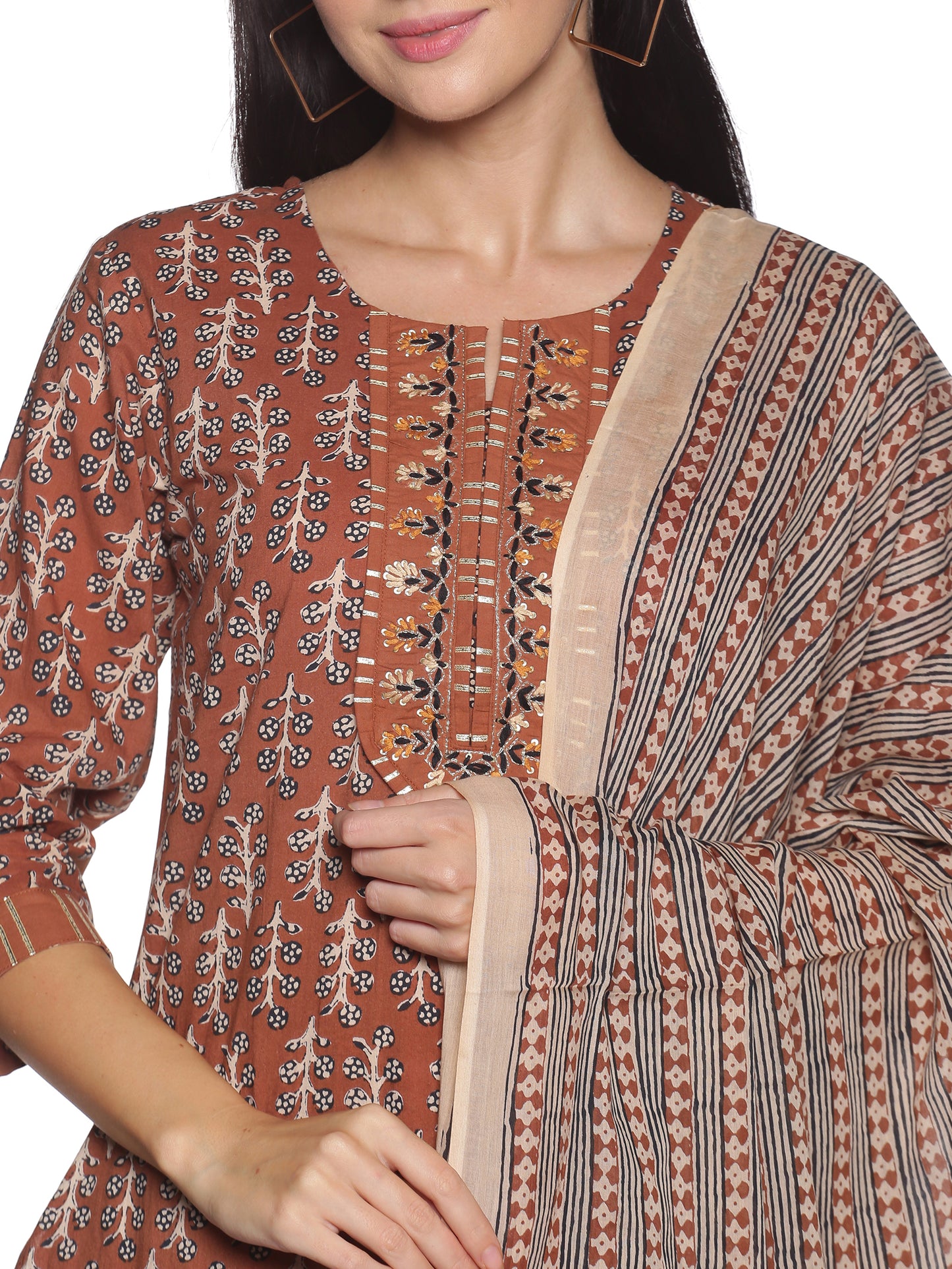 Kurti 3PC Brown